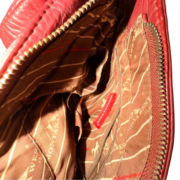 Montana West, Burgundy, Soft Stone Washed Leather Crossbody Bag - Picture 4 of 6